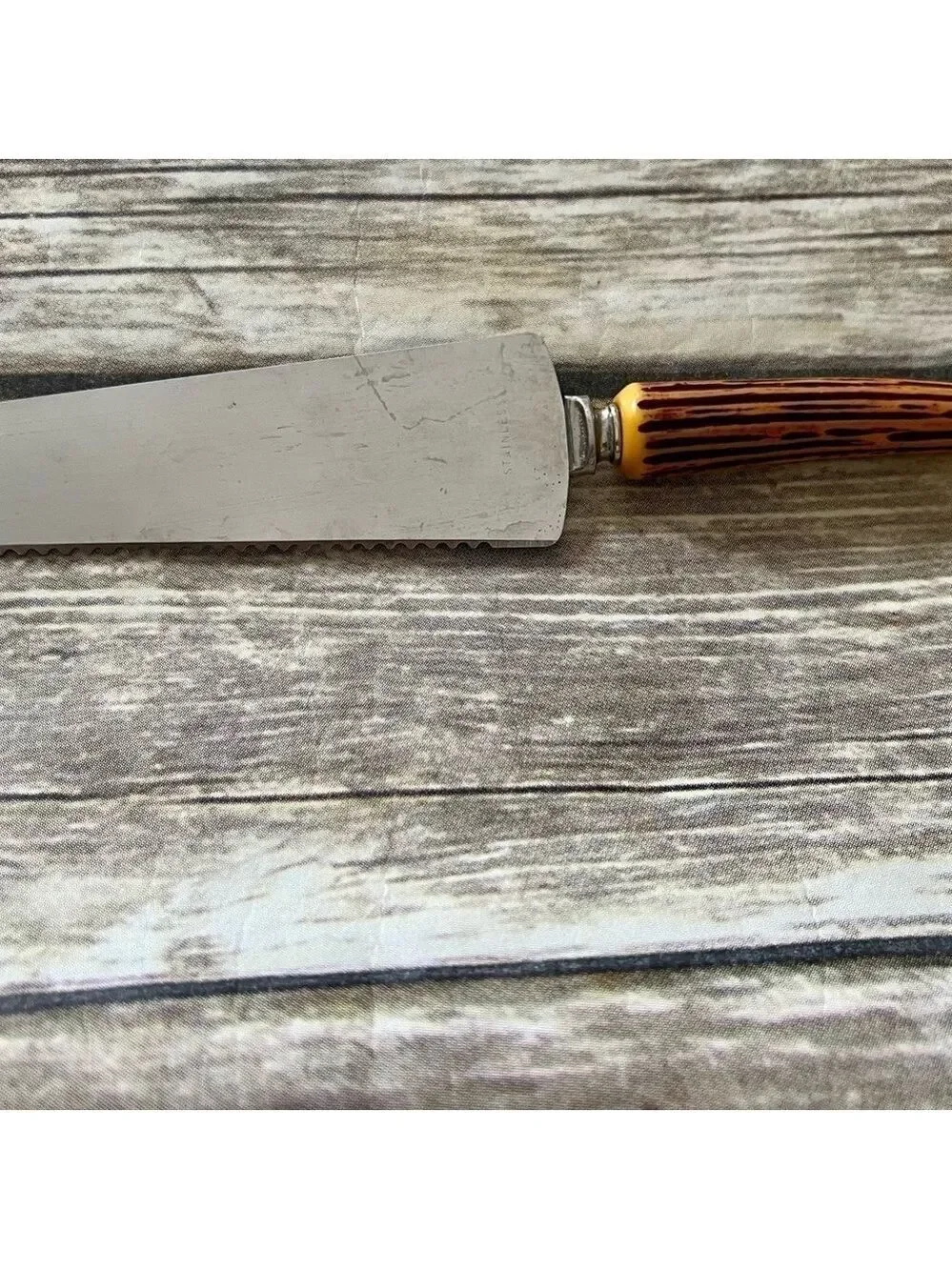 🌿E PARKER & SONS BAKELITE ANTLER KNIVES AND SERVING SET